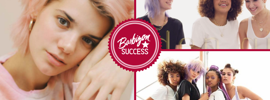 Collage Of Eleanor Schmit Including Headshot And Group Of Girls For Steve Madden Photoshoot