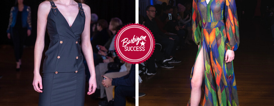 Collage Of Two Poses Of Gracen Vaughn On The Runway At NYFW 2020