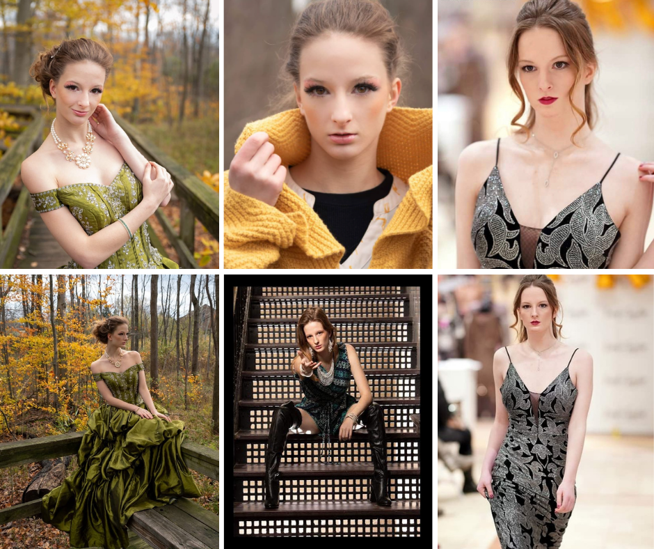 Collage Of Rebeccs Kupczyk Modeling In The Editorials And Walking The Runway