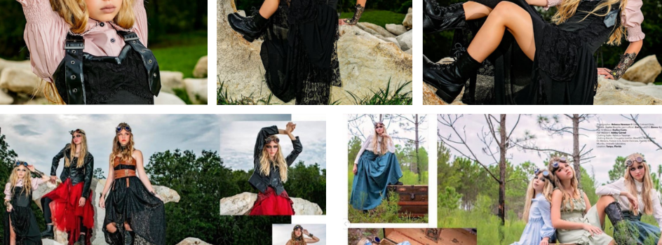 Collage Of Gianna Fabrizio's Editorial Modeling In Different Poses And With Other Models