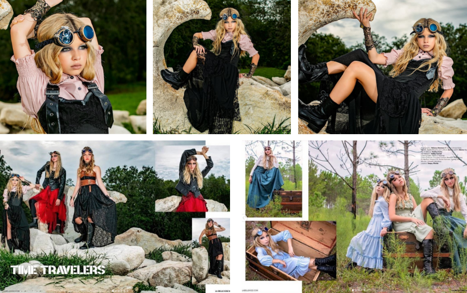 Collage Of Gianna Fabrizio's Editorial Modeling In Different Poses And With Other Models