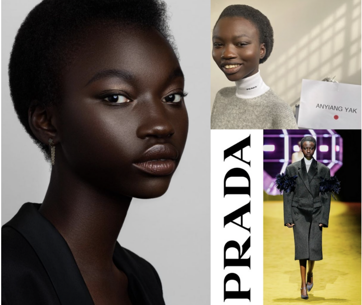 Anyiang Yak walked in Prada F/W '22 and booked an editorial in New York ...