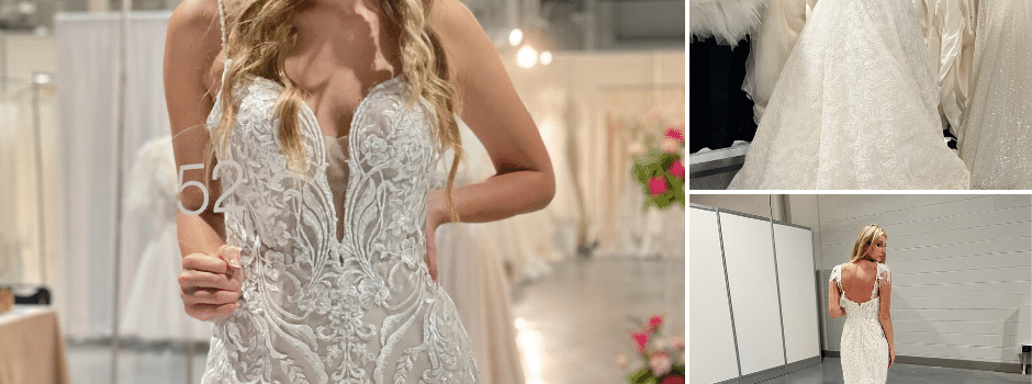 Collage Of Ava Modeling In Different Bridal Dresses