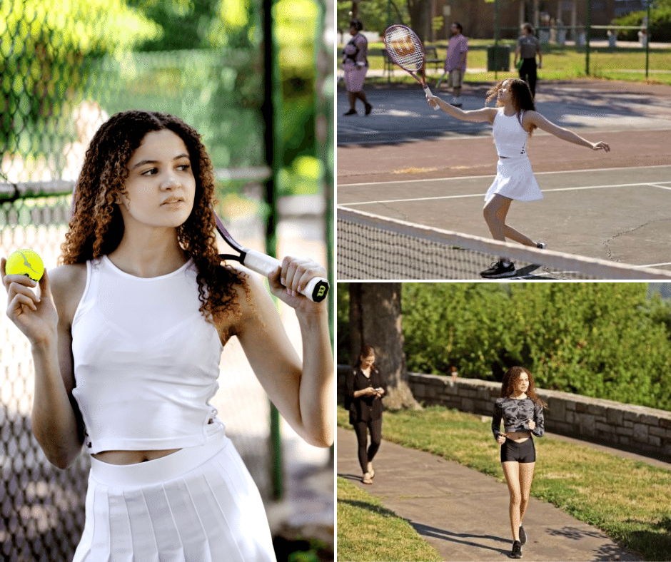 Collage Of Sophia Greene Modeling For Kansas City Parks & Recreation