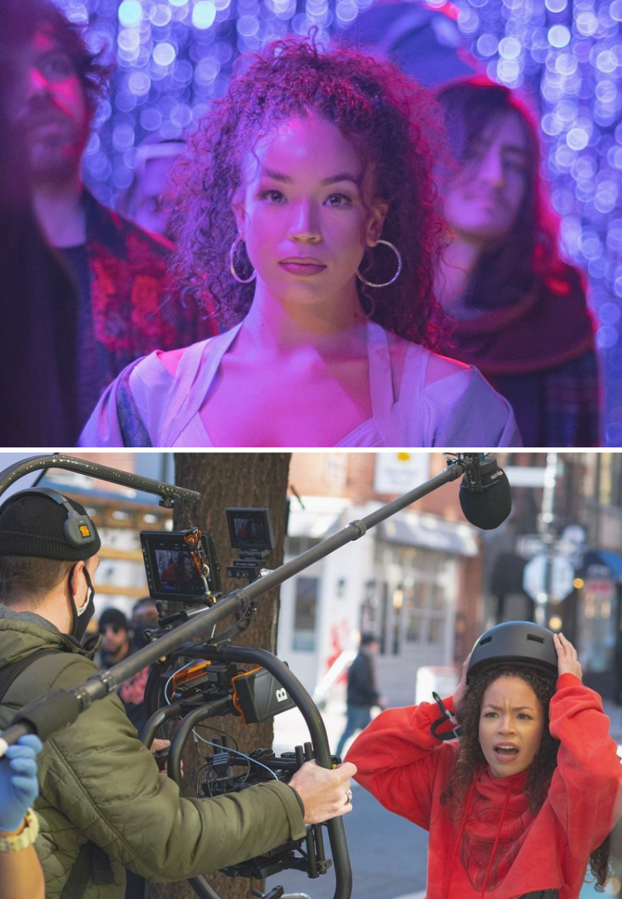 Destiny In A Still Form The Short Film And Behind The Scenes Of Her Filming On Set