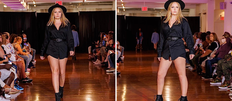 Zoey Seng Walking And Posing On The Runway At NYFW