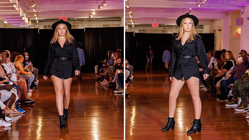 Zoey Seng Walking And Posing On The Runway At NYFW