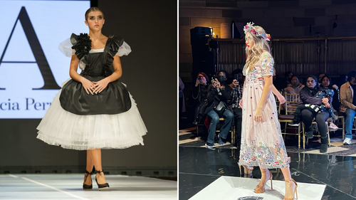 Shots Of Brooke Young Walking In Different Fashion Designs At The HiTech Moda Shows